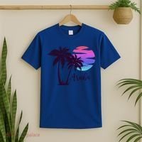 Aruba Beach Vacation Caribbean Cruise Retro Sunset Palm Tree Meaningful Gift T-Shirt thumb 2