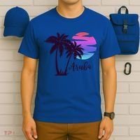Aruba Beach Vacation Caribbean Cruise Retro Sunset Palm Tree Meaningful Gift T-Shirt thumb 6