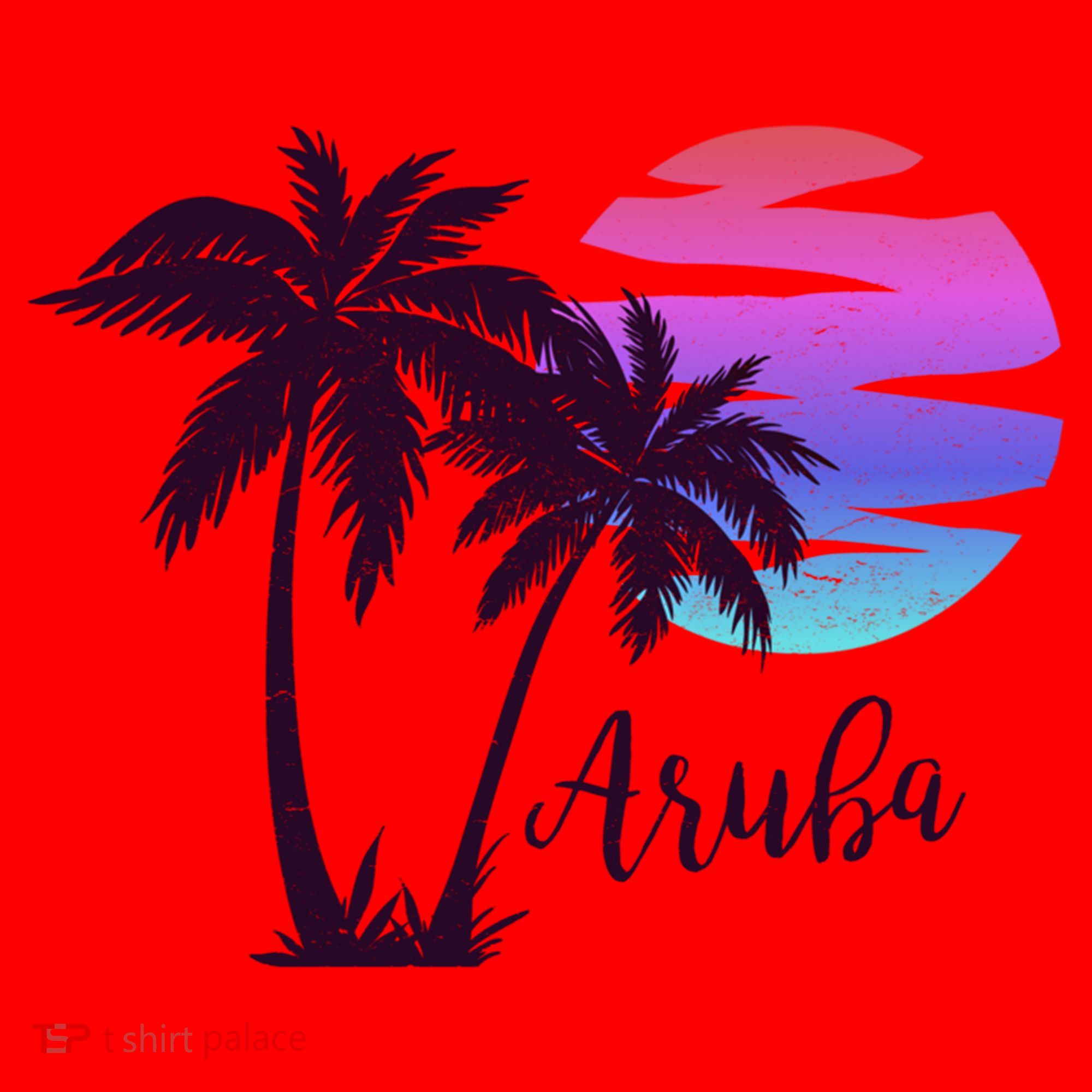 Aruba Beach Vacation Caribbean Cruise Retro Sunset Palm Tree Meaningful Gift Santa Hat