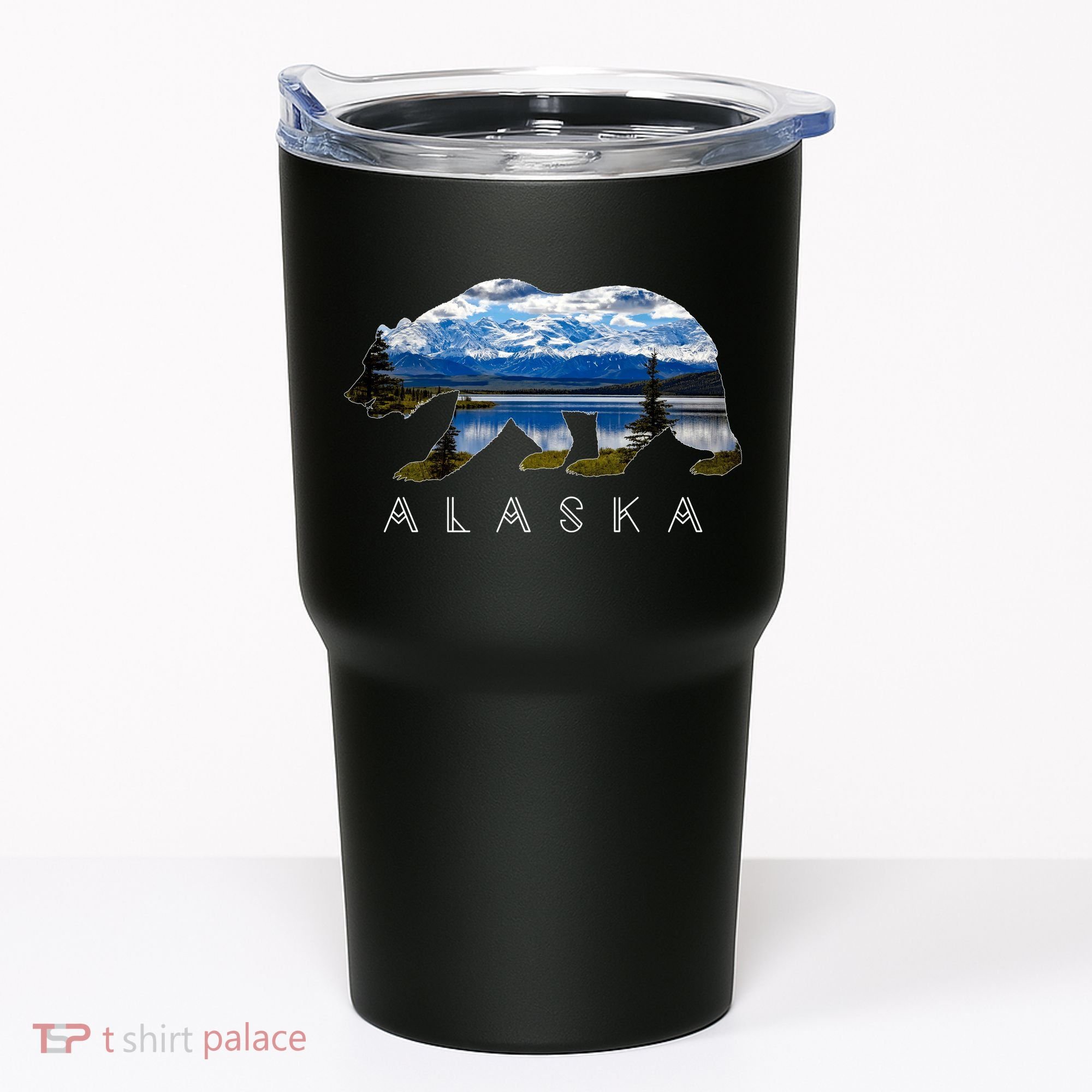 Alaskan Bear With Lake & Mountain Souvenir Tumbler