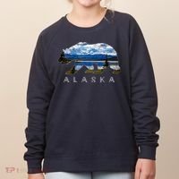 Alaskan Bear With Lake & Mountain Souvenir Women's Sweatshirt thumb 0