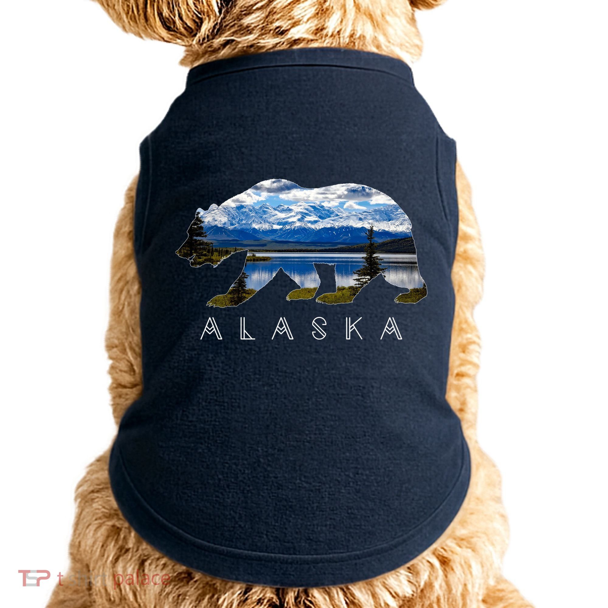 Alaskan Bear With Lake & Mountain Souvenir Doggie Tank