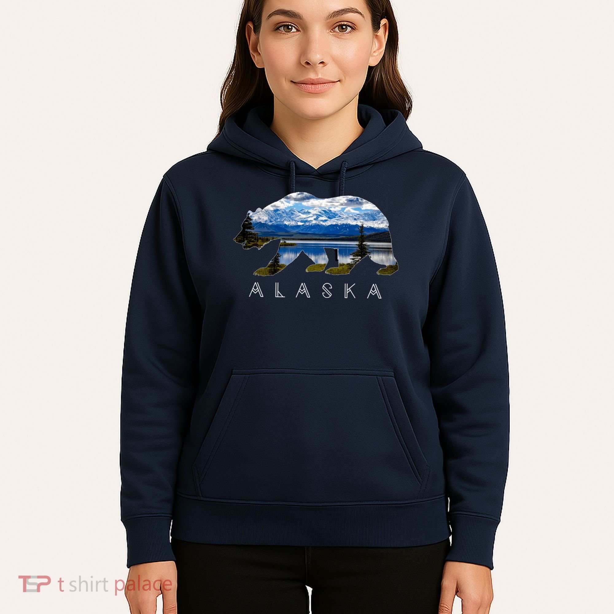 Alaskan Bear With Lake & Mountain Souvenir Hoodie