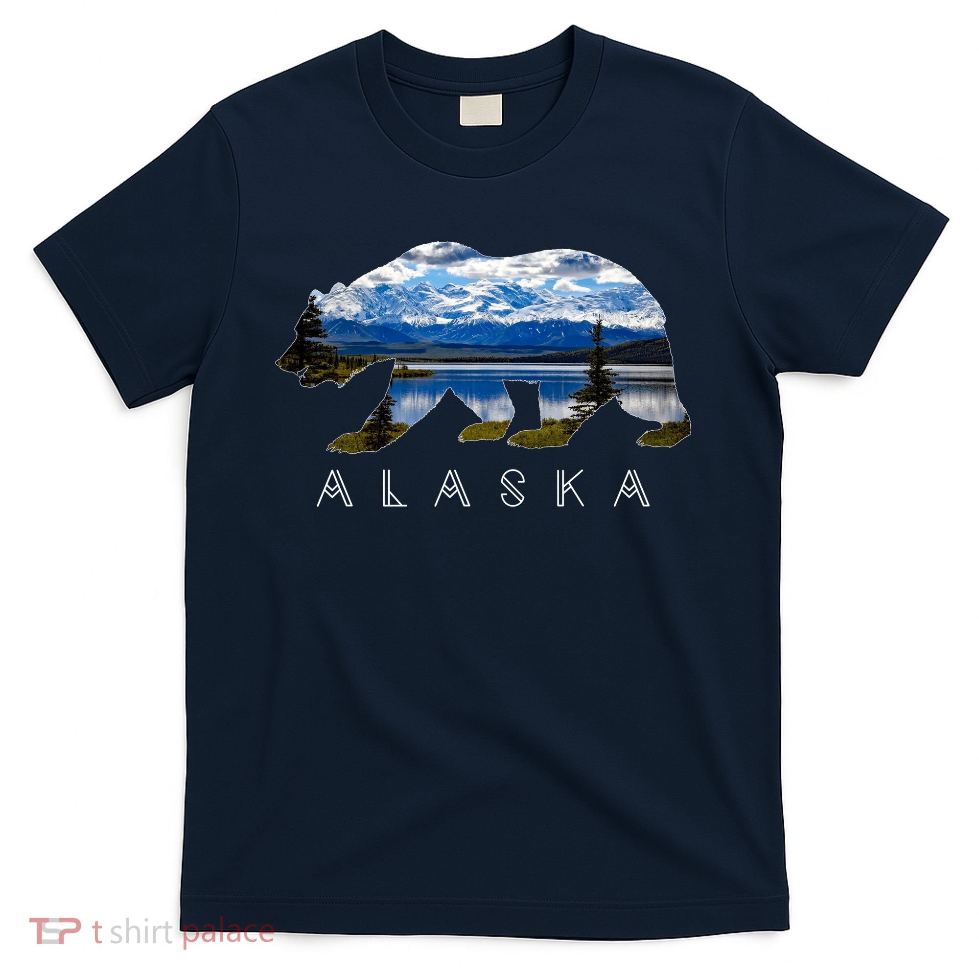 Alaskan Bear With Lake & Mountain Souvenir T-Shirt