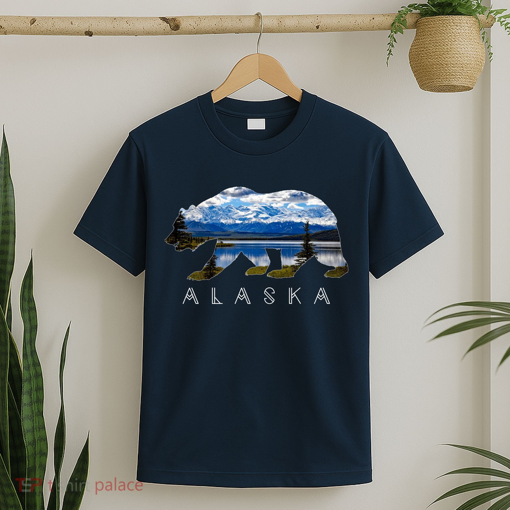 Alaskan Bear With Lake & Mountain Souvenir T-Shirt