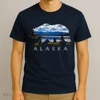 Alaskan Bear With Lake & Mountain Souvenir T-Shirt thumb 3