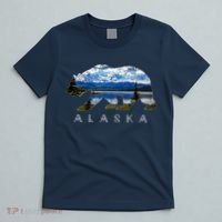 Alaskan Bear With Lake & Mountain Souvenir T-Shirt thumb 5
