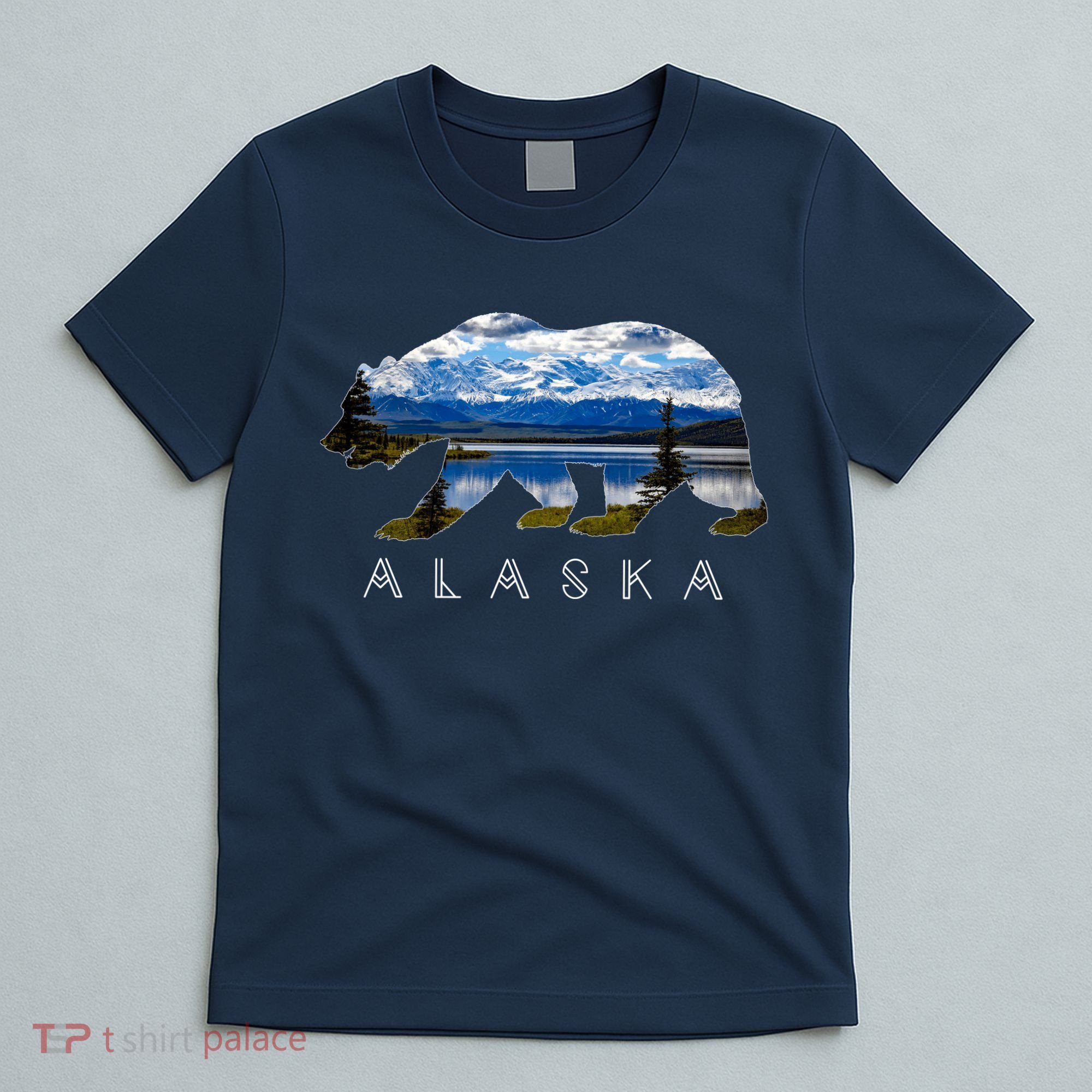 Alaskan Bear With Lake & Mountain Souvenir T-Shirt