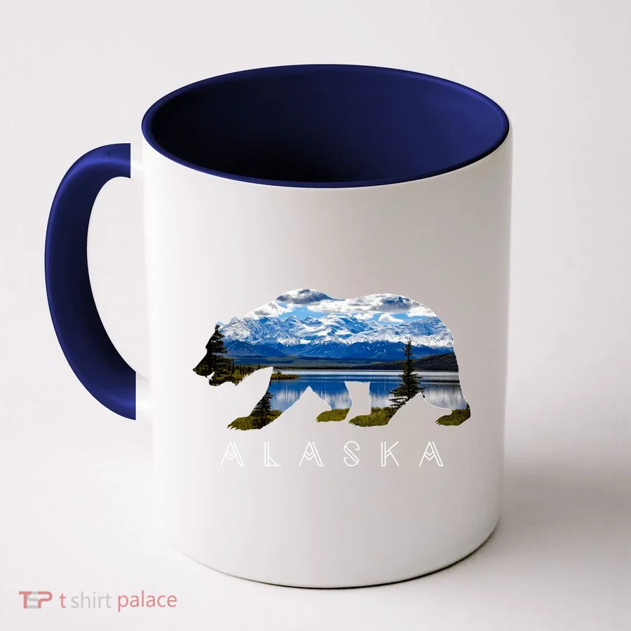 Alaskan Bear With Lake & Mountain Souvenir Coffee Mug