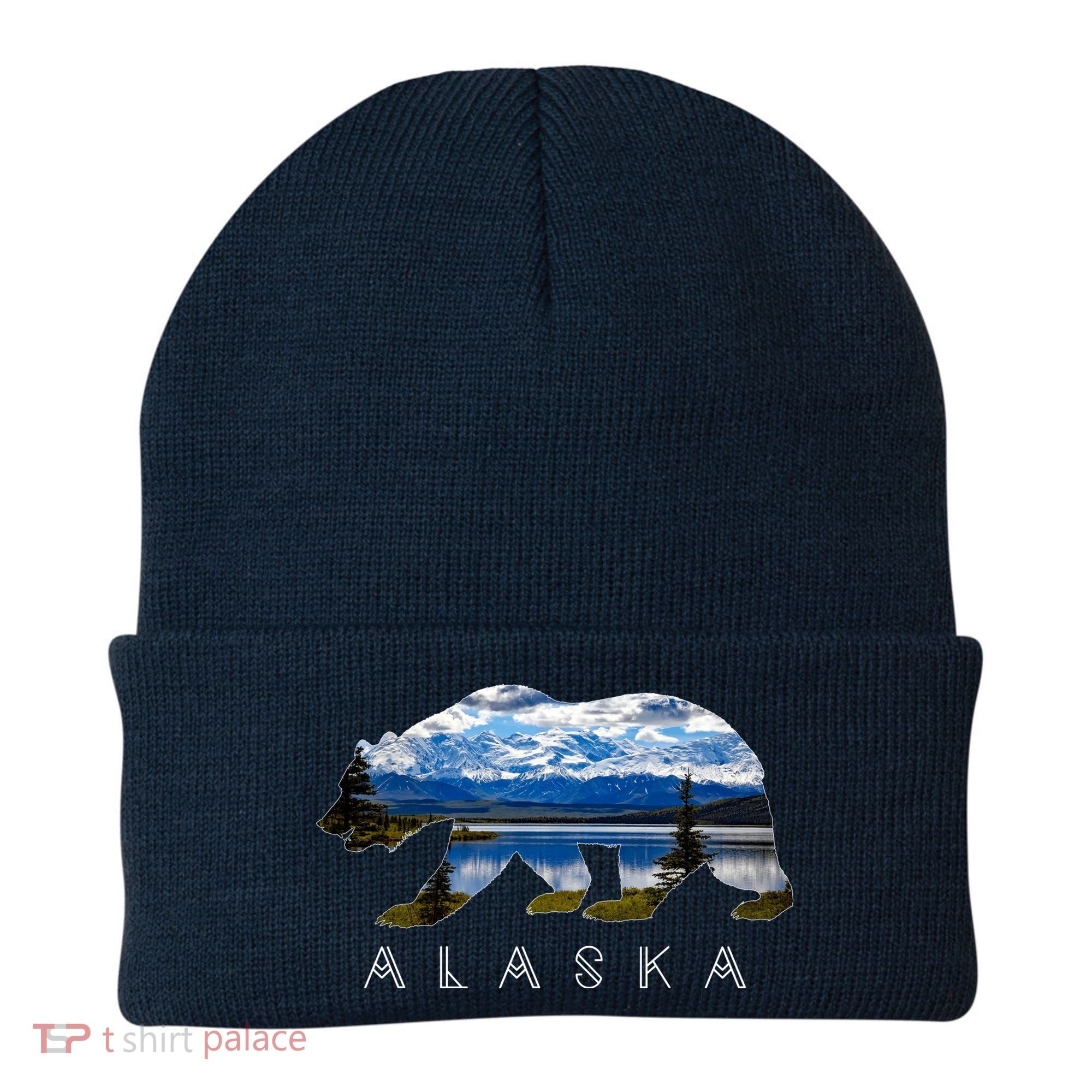 Alaskan Bear With Lake & Mountain Souvenir Beanie