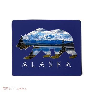 Alaskan Bear With Lake & Mountain Souvenir Mousepad