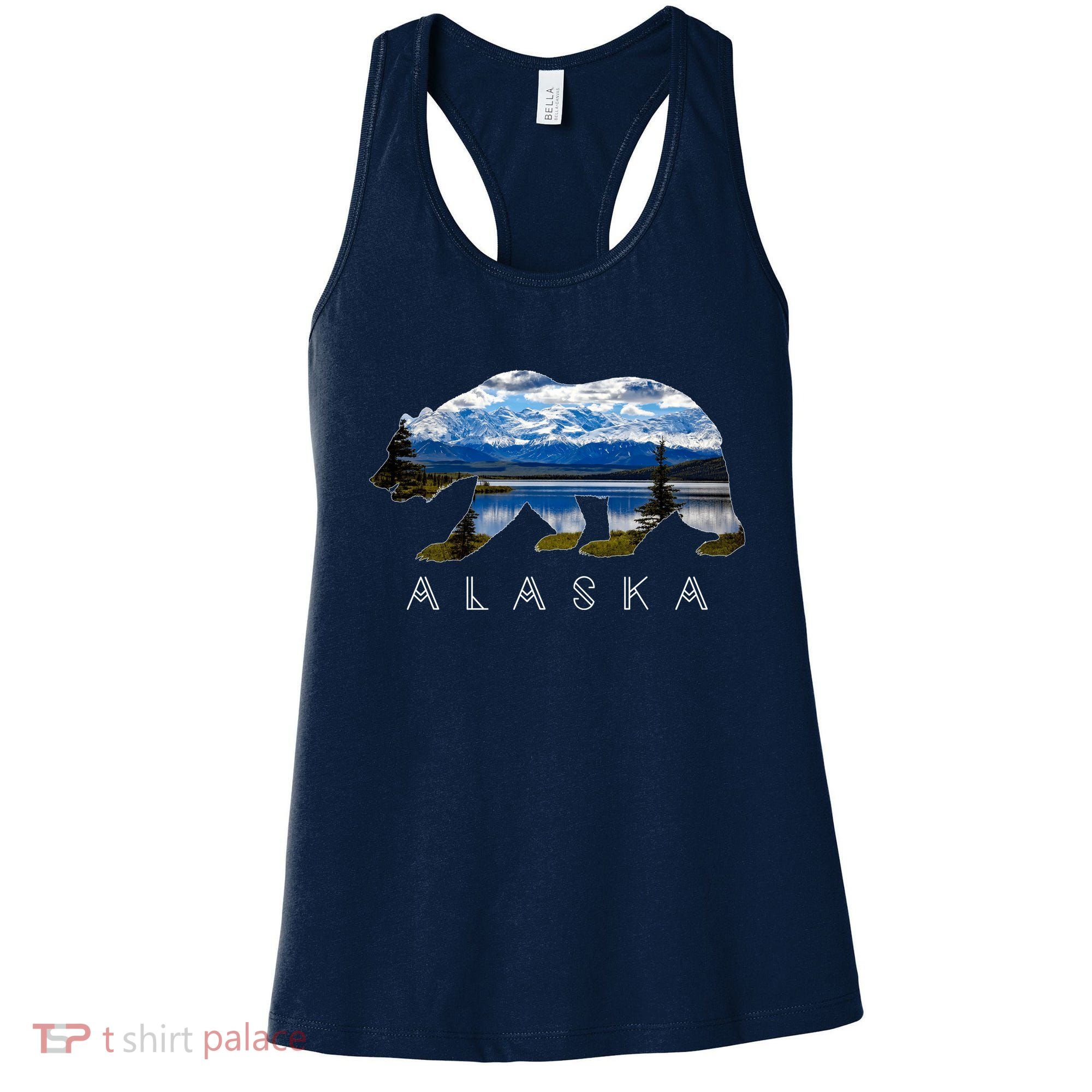 Alaskan Bear With Lake & Mountain Souvenir Women's Tank Top