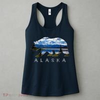 Alaskan Bear With Lake & Mountain Souvenir Women's Tank Top thumb 3