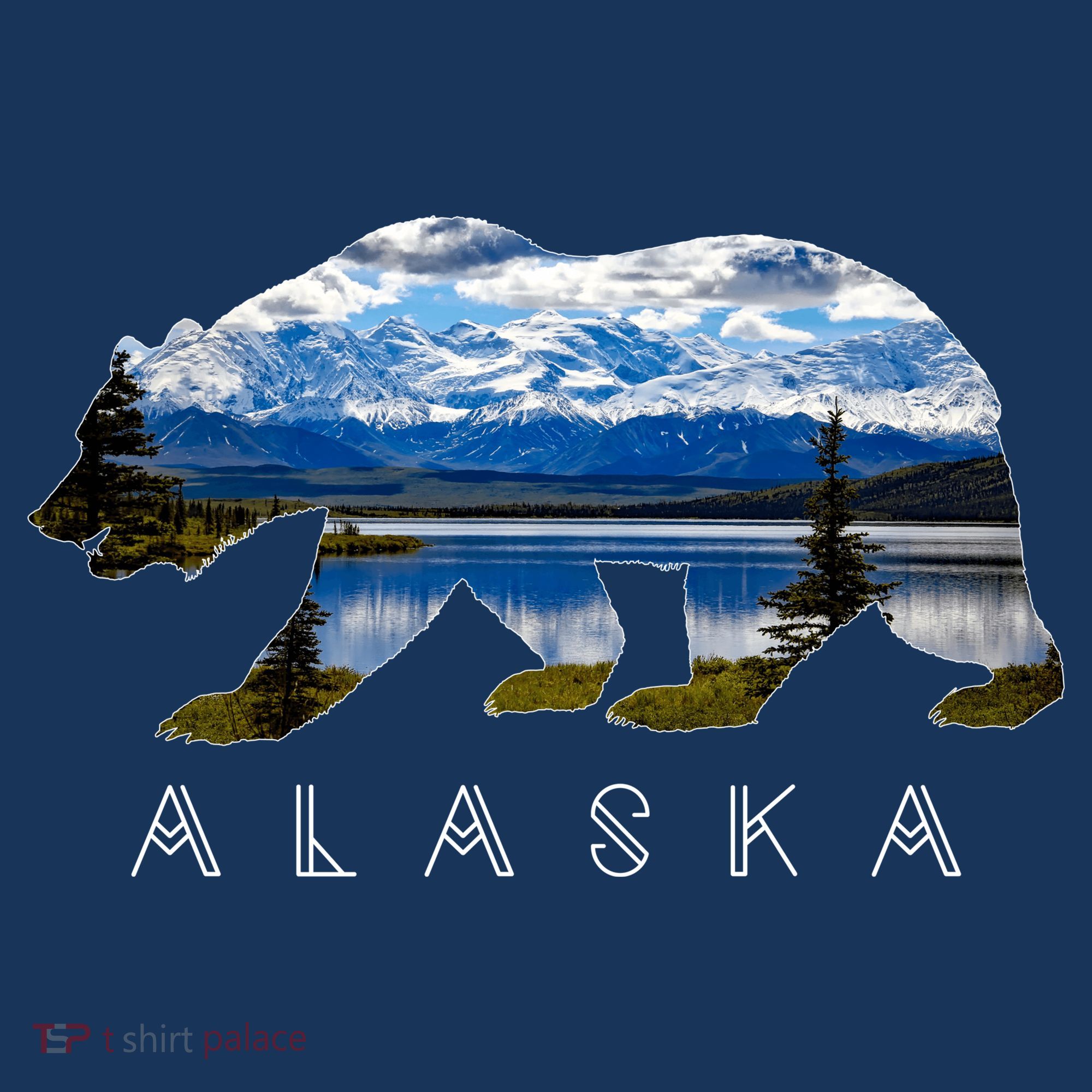 Alaskan Bear With Lake & Mountain Souvenir Women's Tank Top