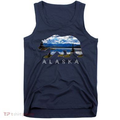 Alaskan Bear With Lake & Mountain Souvenir Tank Top