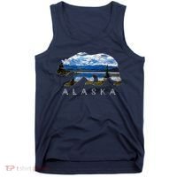 Alaskan Bear With Lake & Mountain Souvenir Tank Top thumb 0