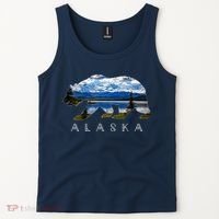 Alaskan Bear With Lake & Mountain Souvenir Tank Top thumb 2