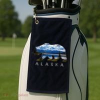 Alaskan Bear With Lake & Mountain Souvenir Golf Towel thumb 2