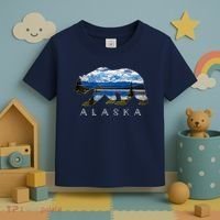 Alaskan Bear With Lake & Mountain Souvenir Toddler T-Shirt thumb 3