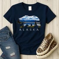 Alaskan Bear With Lake & Mountain Souvenir Women's T-Shirt thumb 3