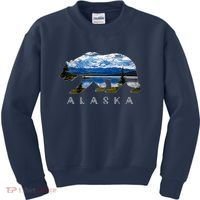 Alaskan Bear With Lake & Mountain Souvenir Kids Sweatshirt thumb 0