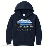 Alaskan Bear With Lake & Mountain Souvenir Kids Hoodie thumb 0