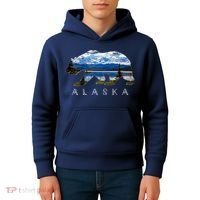 Alaskan Bear With Lake & Mountain Souvenir Kids Hoodie thumb 4