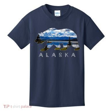 Alaskan Bear With Lake & Mountain Souvenir Kids T-Shirt