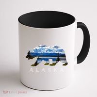 Alaskan Bear With Lake And Mountain Souvenir Gift Coffee Mug thumb 1