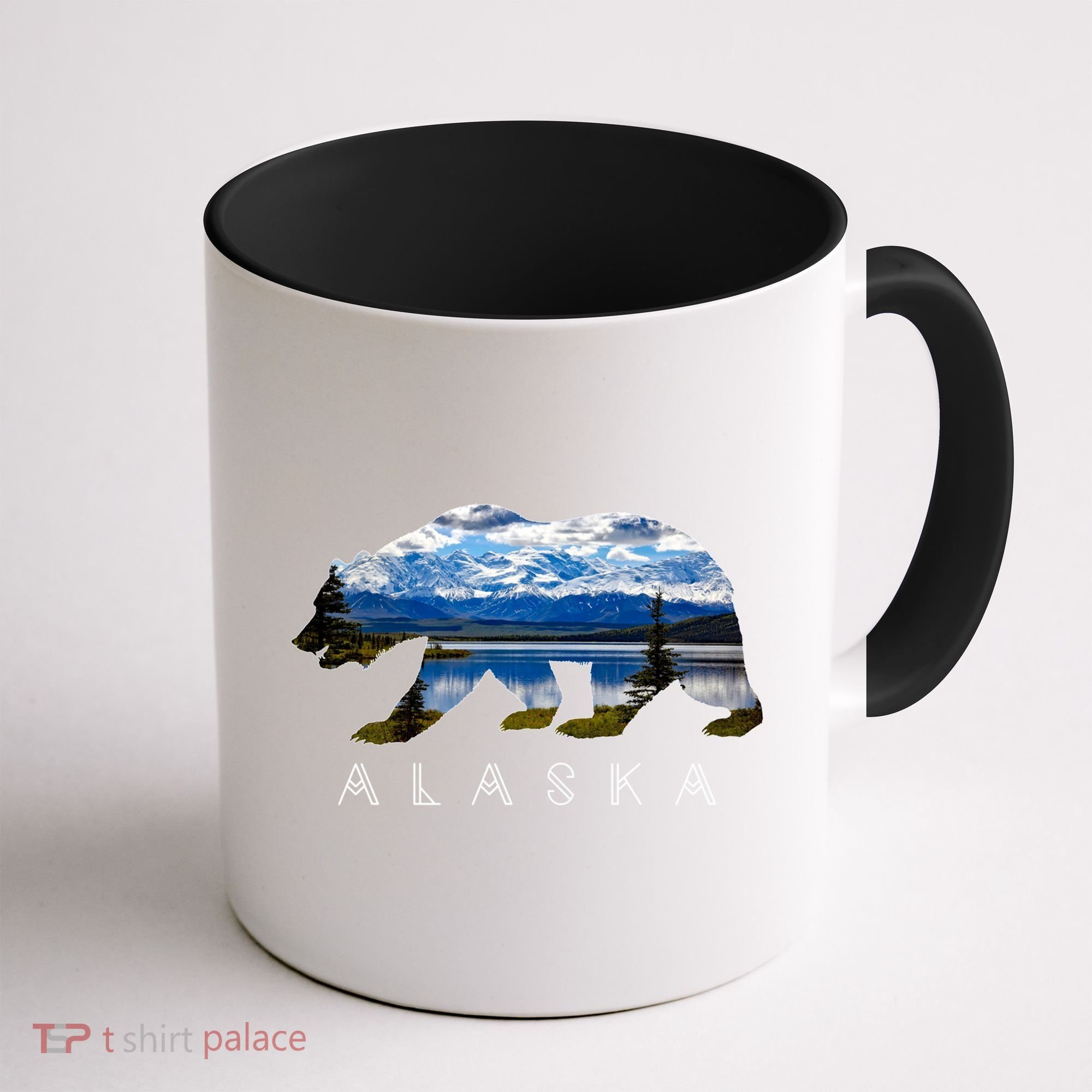 Alaskan Bear With Lake And Mountain Souvenir Gift Coffee Mug