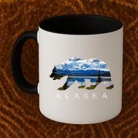 Alaskan Bear With Lake And Mountain Souvenir Gift Coffee Mug thumb 2
