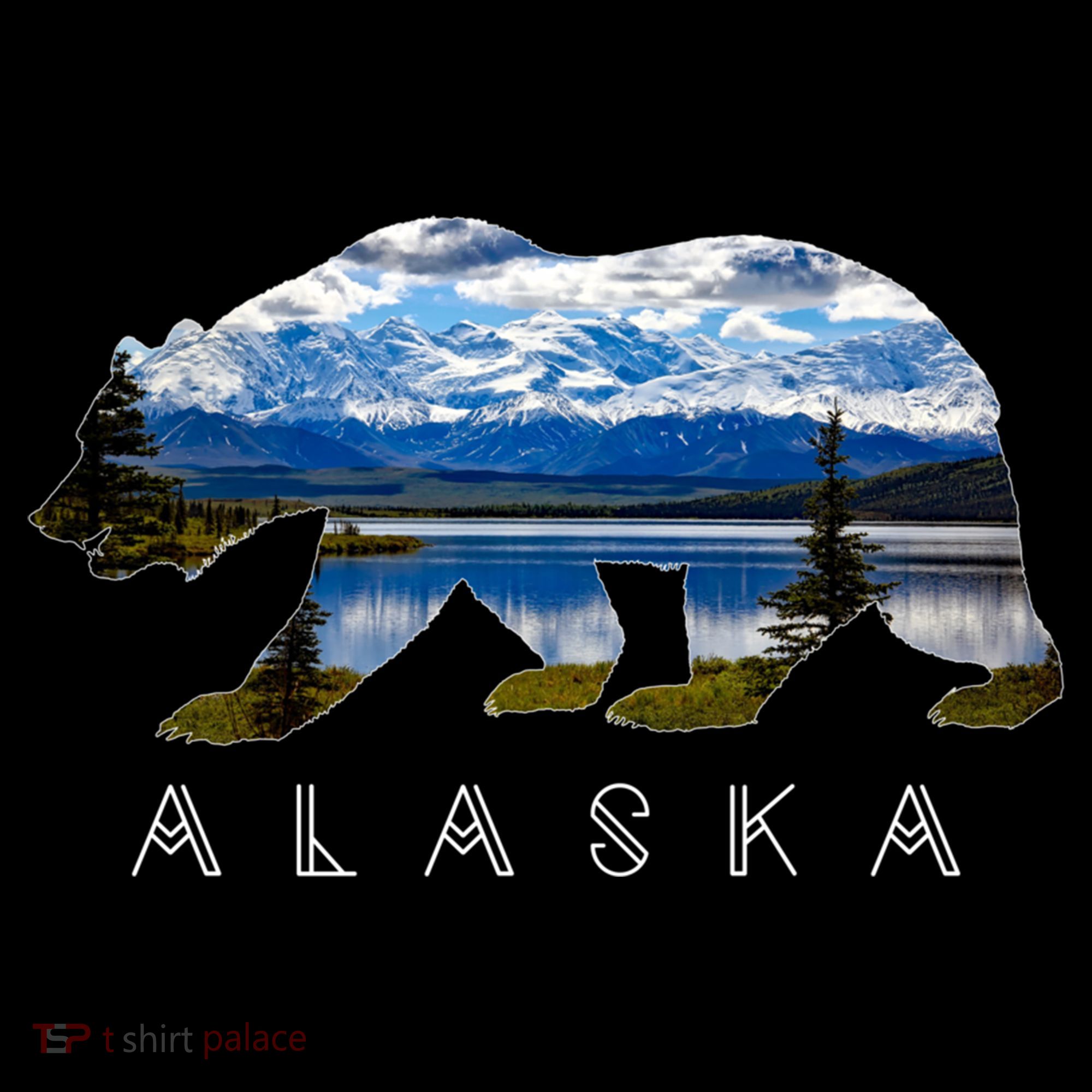 Alaskan Bear With Lake And Mountain Souvenir Gift Coffee Mug