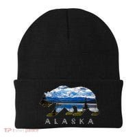 Alaskan Bear With Lake And Mountain Souvenir Gift Beanie thumb 0