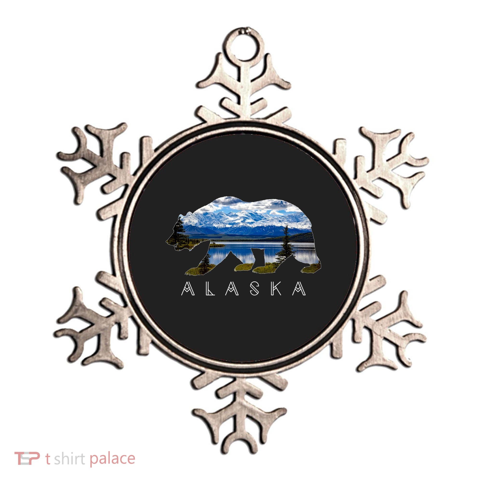 Alaskan Bear With Lake And Mountain Souvenir Gift Ornament