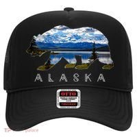 Alaskan Bear With Lake And Mountain Souvenir Gift Hat thumb 0
