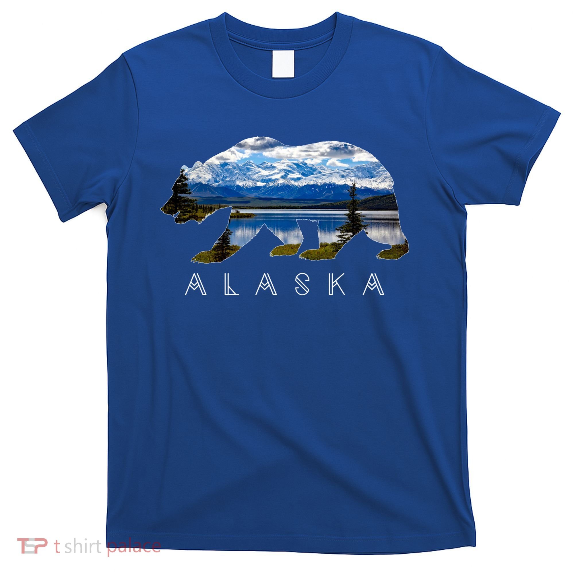 Alaskan Bear With Lake And Mountain Souvenir Gift T-Shirt