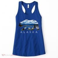 Alaskan Bear With Lake And Mountain Souvenir Gift Women's Tank Top thumb 0