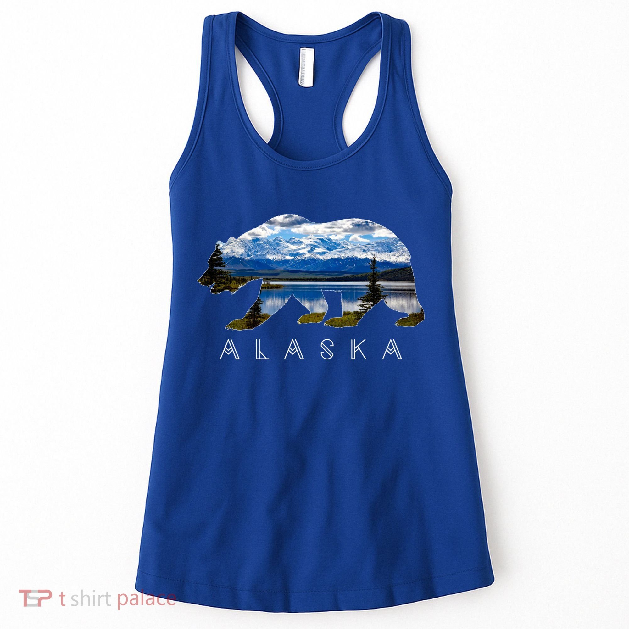 Alaskan Bear With Lake And Mountain Souvenir Gift Women's Tank Top