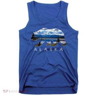 Alaskan Bear With Lake And Mountain Souvenir Gift Tank Top