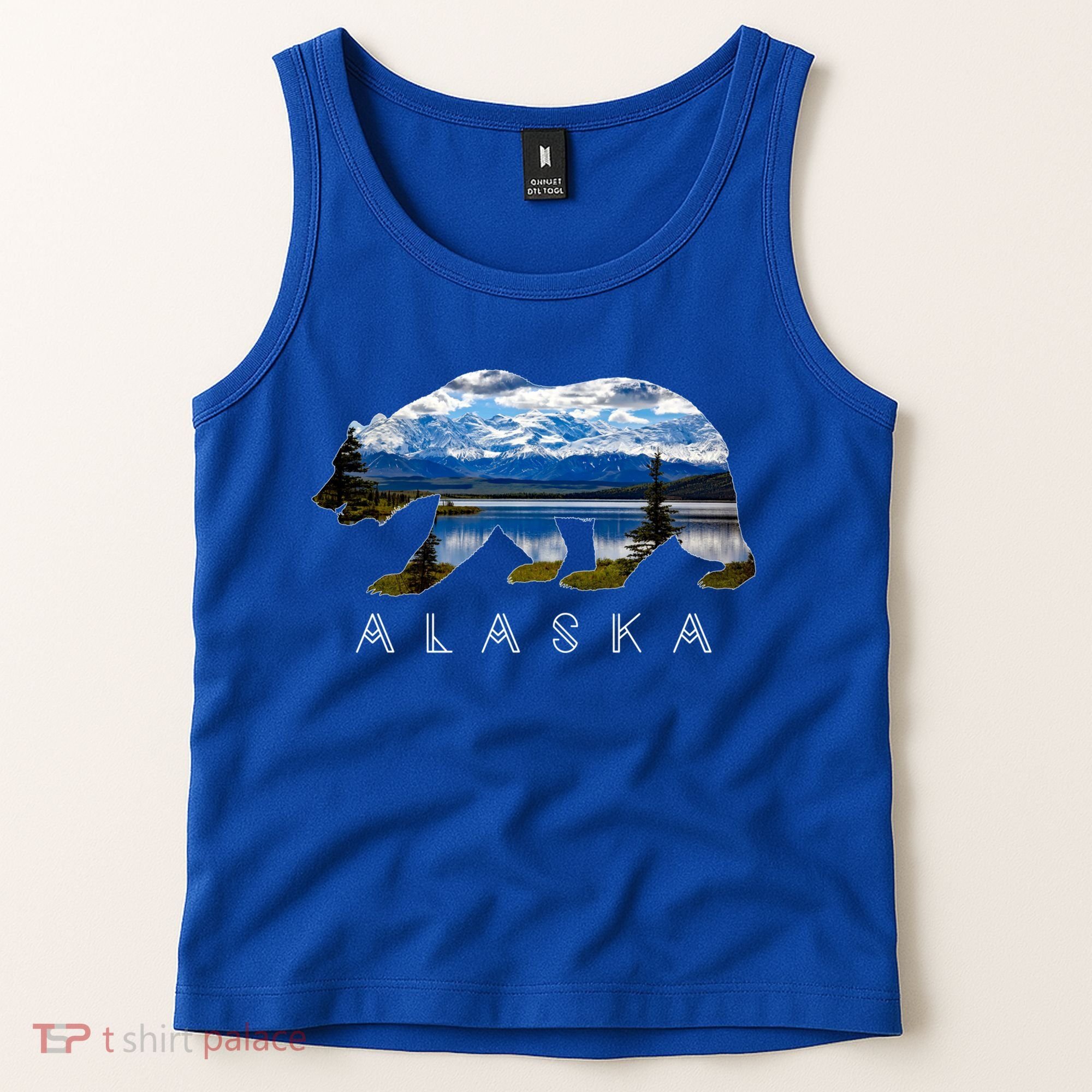 Alaskan Bear With Lake And Mountain Souvenir Gift Tank Top