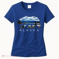 Alaskan Bear With Lake And Mountain Souvenir Gift Women's T-Shirt thumb 0