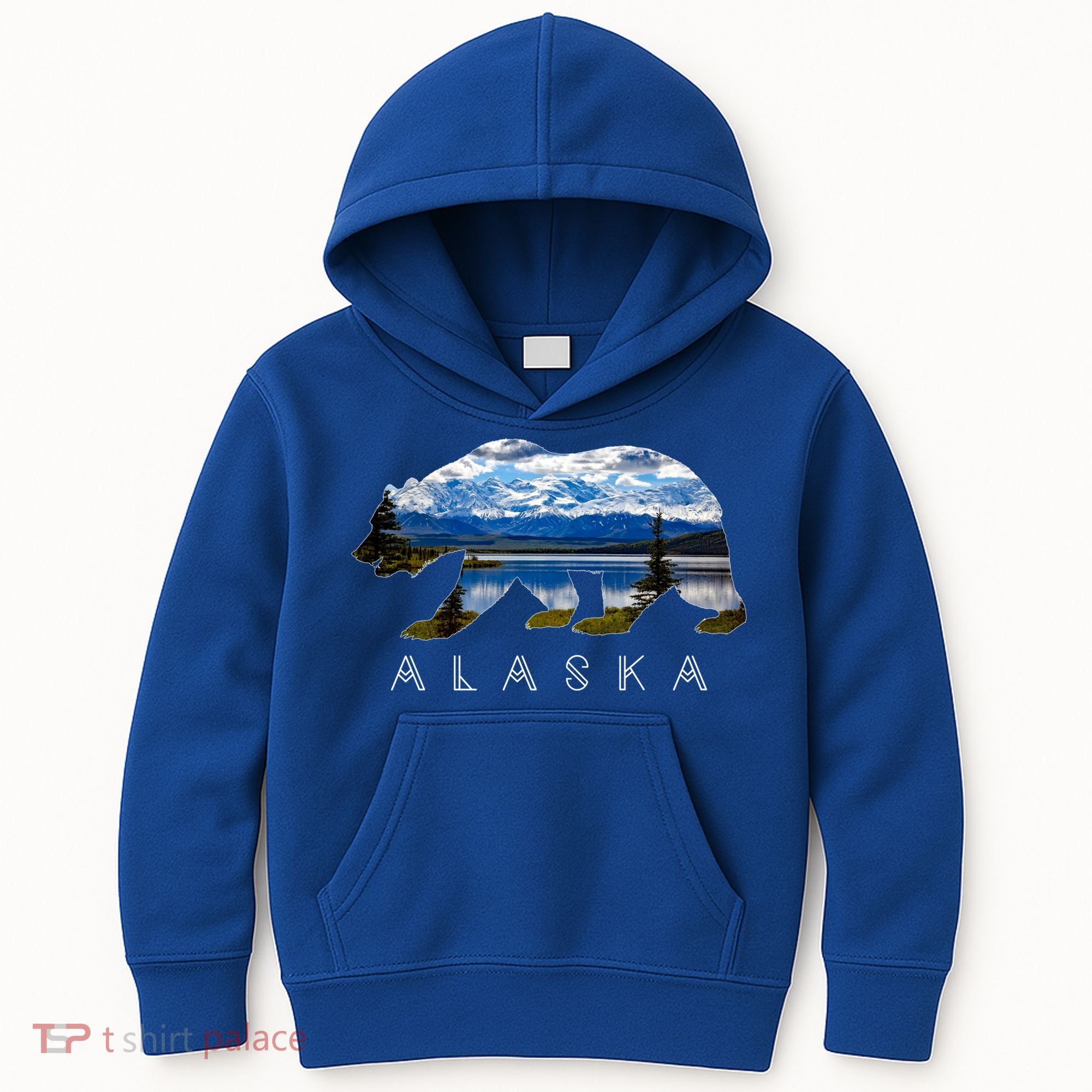 Alaskan Bear With Lake And Mountain Souvenir Gift Kids Hoodie