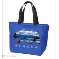 Alaskan Bear With Lake And Mountain Souvenir Gift Tote Bag thumb 3