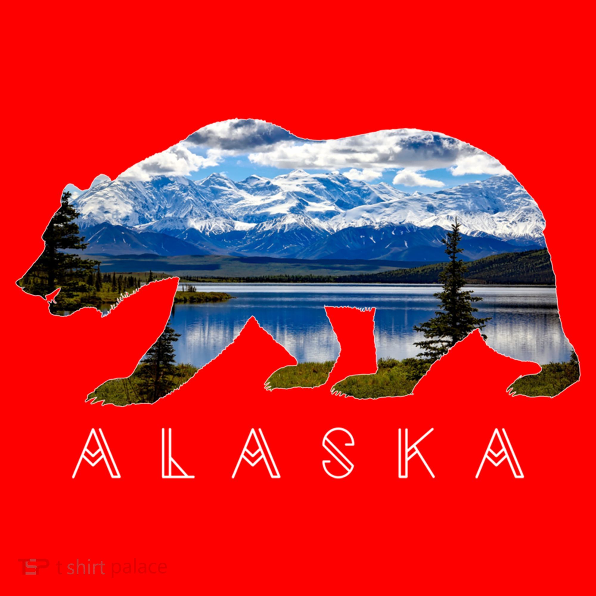 Alaskan Bear With Lake And Mountain Souvenir Gift Santa Hat