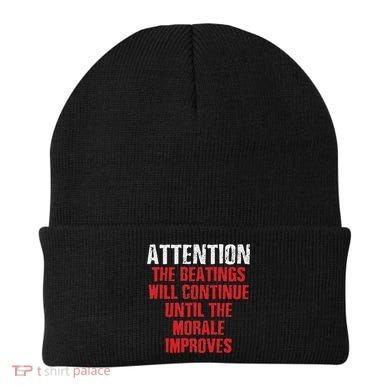 Attention Beatings Will Continue Until The Morale Improves Beanie