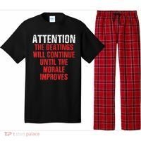 Attention Beatings Will Continue Until The Morale Improves Pajama Set thumb 0