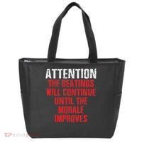 Attention Beatings Will Continue Until The Morale Improves Tote Bag thumb 0