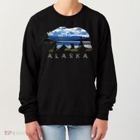 Alaskan Bear With Lake Mountain Souvenir Women's Sweatshirt thumb 0