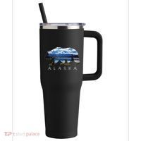 Alaskan Bear With Lake Mountain Souvenir 40oz Vacuum Insulated Stainless Steel Travel Tumbler thumb 0