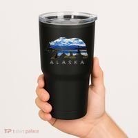 Alaskan Bear With Lake Mountain Souvenir Tumbler thumb 2